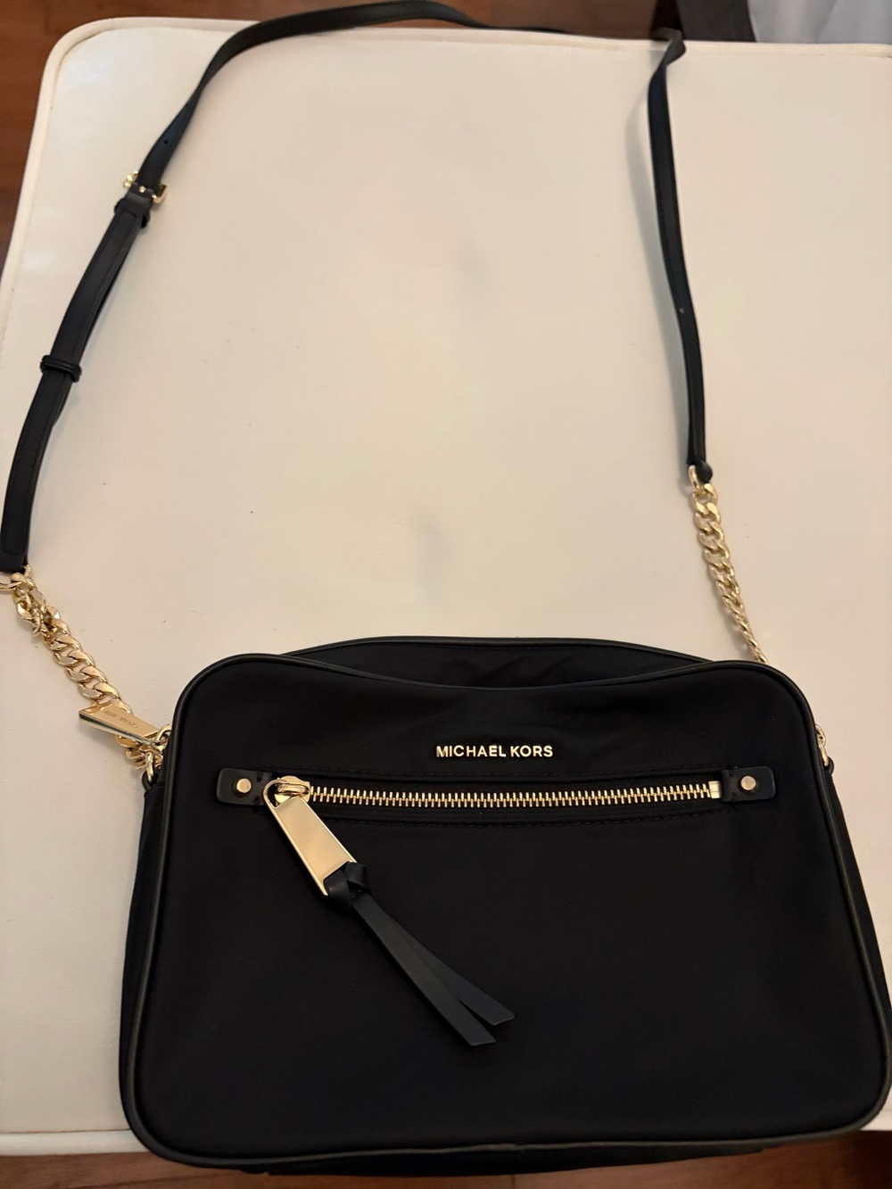 Michael Kors Black Crossbody Bag with Gold Hardware